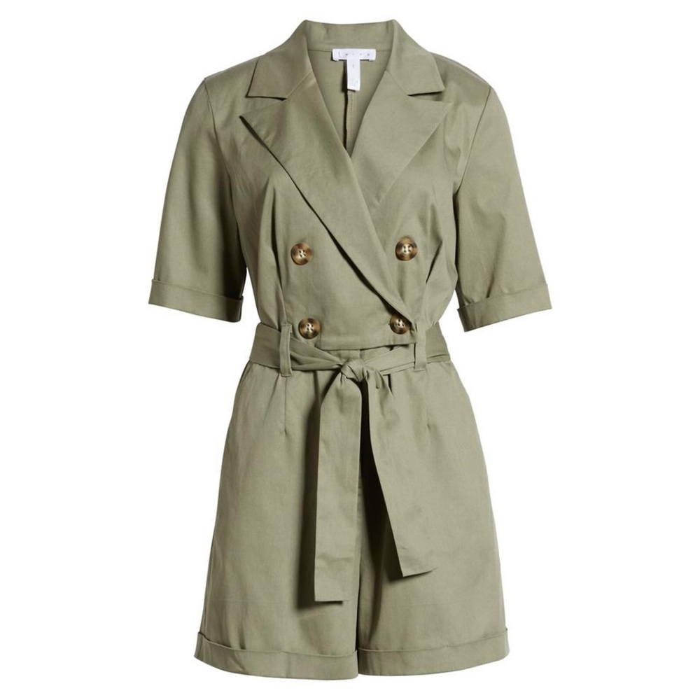 Leith Green Utility Belted Romper